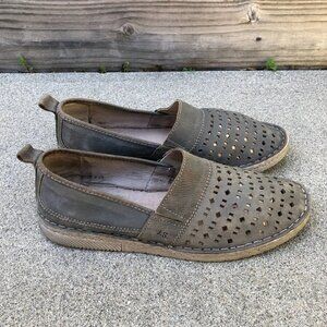 JOSEF SEIBEL Sofie 27 Ballet Flats Shoes Womens 40 Leather Slip On Gray Designer